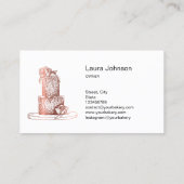 Carte De Visite Cupcake Home Bakery Rustic Vintage (Dos)