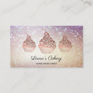 Carte De Visite Cupcake Home Bakery Rustic Vintage