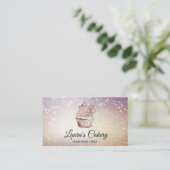 Carte De Visite Cupcake Home Bakery Rustic Vintage (Debout devant)