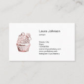 Carte De Visite Cupcake Home Bakery Rustic Vintage (Dos)