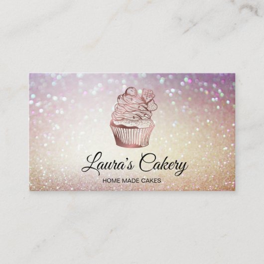 Carte De Visite Cupcake Home Bakery Rustic Vintage (Devant)