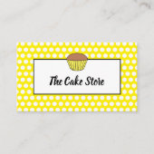 Carte De Visite Cupcake Jaune & Pointe Polka, Cake Maker, Cake Sto (Devant)