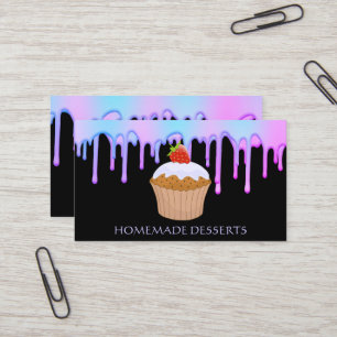 Carte De Visite Cupcake Logo boulangerie Chef, mignonne