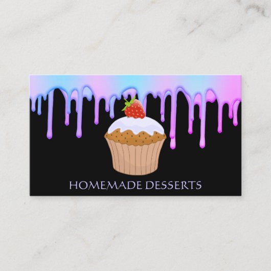 Carte De Visite Cupcake Logo boulangerie Chef, mignonne (Devant)