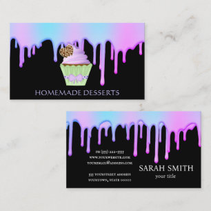 Carte De Visite Cupcake Logo boulangerie Chef, mignonne