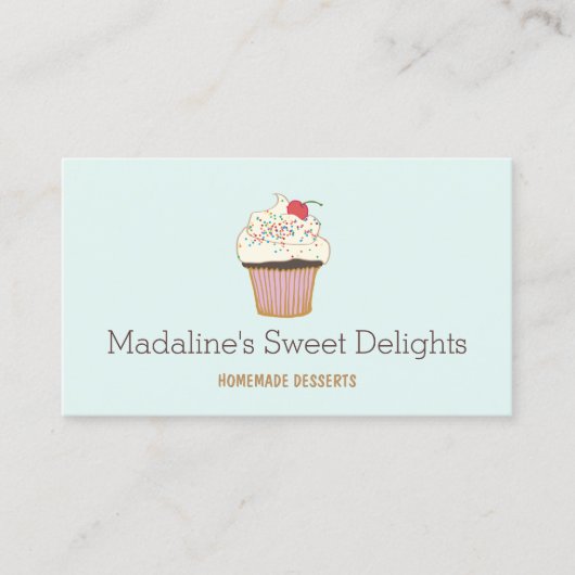 Carte De Visite Cupcake Logo Boulangerie Pâtisserie Chef Restaurat (Devant)