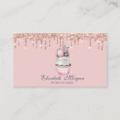 Carte De Visite Cupcake Macarons Luxe Drips Rose Gold Sweets (Devant)