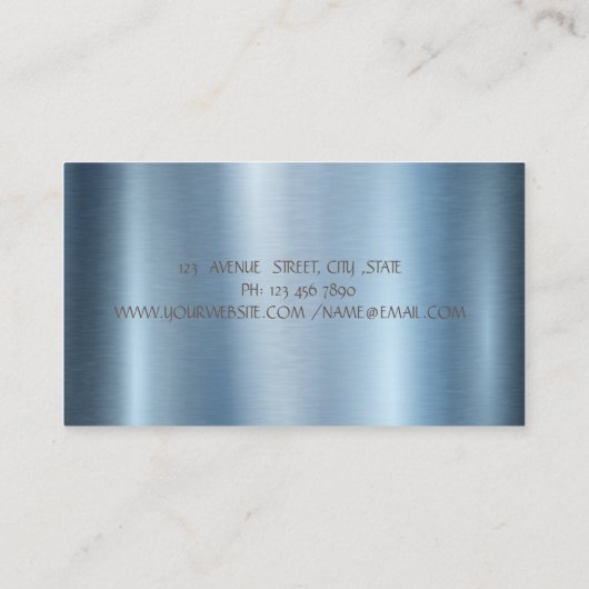 Carte De Visite Cupcake Macaroon Parties scintillant Drives Blue M (Dos)