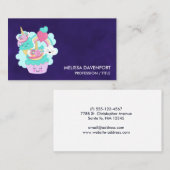 Carte De Visite Cupcake mignonne et crème glacée joyeuse (Devant / Derrière)