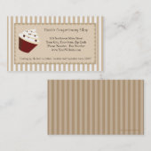 Carte de visite Cupcake, rayures mocha douces (Devant / Derrière)