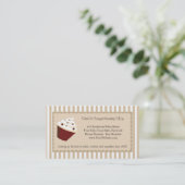 Carte de visite Cupcake, rayures mocha douces (Debout devant)