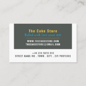 Carte De Visite Cupcake Rétro, Cake Maker, Cake Store (Dos)