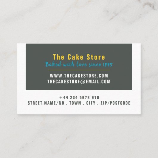 Carte De Visite Cupcake Rétro, Cake Maker, Cake Store (Dos)