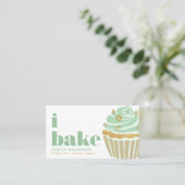 Carte De Visite Cupcake Retro Green Pâtisserie Chef Cuisine Gras (Debout devant)