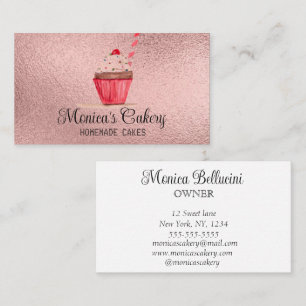 Carte De Visite Cupcake Rose Gâteaux Sucrés Gâteaux Bâtisseries Ma
