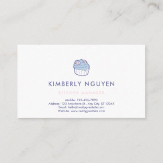 Carte de visite Cupcake rose pâle