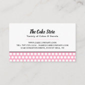 Carte De Visite Cupcake Rose & Pointe Polka, Cake Maker, Cake Stor (Dos)