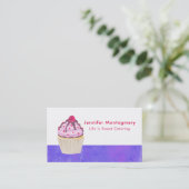 Carte De Visite Cupcake sucré avec framboise sur le dessus (Debout devant)