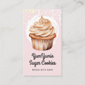 Carte De Visite Cupcake Trendy QR Code and Website (Devant)