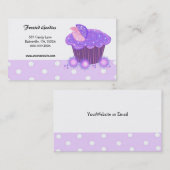 Carte de visite Cupcake violet (Devant / Derrière)