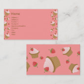 Carte De Visite Cupcakes au chocolat aux fraises (Devant / Derrière)