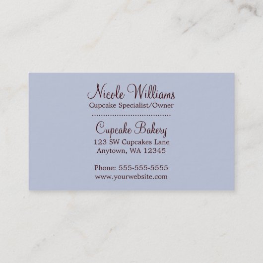 Carte De Visite Cupcakes au chocolat moderne Sprinter Frosting (Dos)