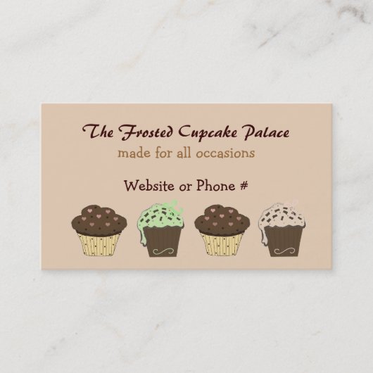 Carte De Visite Cupcakes au mocha et au chocolat (Devant)