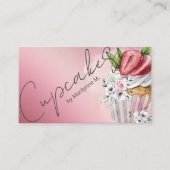 Carte De Visite Cupcakes Baker rose (Devant)