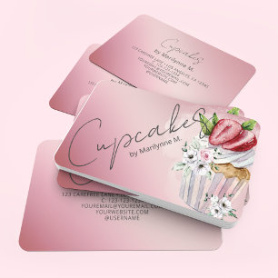 Carte De Visite Cupcakes Baker rose
