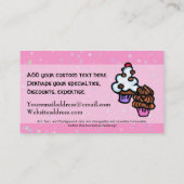 Carte De Visite Cupcakes.Bakery.Baking.Dessert.Couleur de texte pe (Dos)