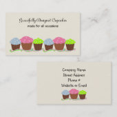 Carte De Visite Cupcakes de couleur vive (Devant / Derrière)