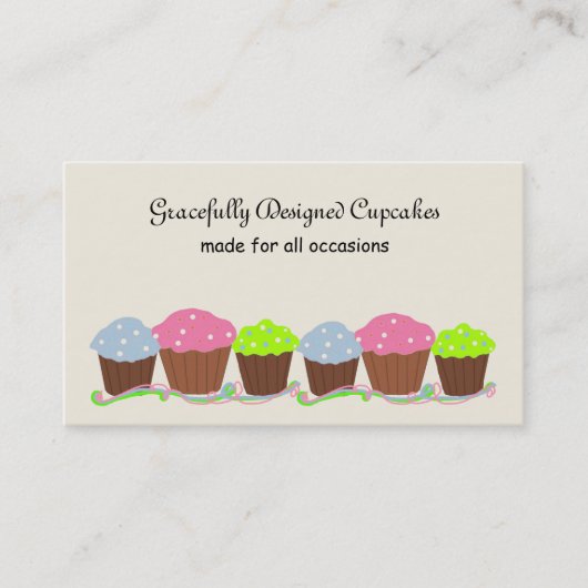 Carte De Visite Cupcakes de couleur vive (Devant)
