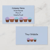 Carte De Visite Cupcakes en rangée (Devant / Derrière)