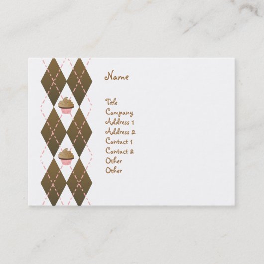 Carte De Visite Cupcakes et Jacquard (Devant)