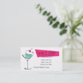 Carte De Visite Cupcakes et Martinis en rose chaud (Debout devant)