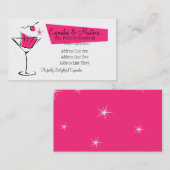 Carte De Visite Cupcakes et Martinis en rose chaud (Devant / Derrière)