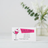 Carte De Visite Cupcakes et Martinis en rose chaud (Debout devant)