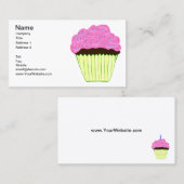 Carte De Visite Cupcakes Glacés Roses (Devant / Derrière)