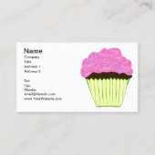 Carte De Visite Cupcakes Glacés Roses (Devant)