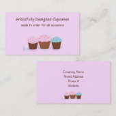 Carte De Visite Cupcakes Gracieusement Conçus (Devant / Derrière)
