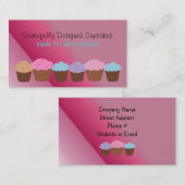 Carte De Visite Cupcakes Gracieusement Conçus (Devant / Derrière)