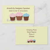 Carte De Visite Cupcakes Gracieusement Conçus (Devant / Derrière)