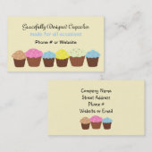 Carte De Visite Cupcakes Gracieusement Conçus (Devant / Derrière)