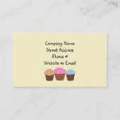 Carte De Visite Cupcakes Gracieusement Conçus (Dos)