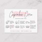 Carte De Visite Cupcakes Instructions pour la prise en charge Aqua (Devant)