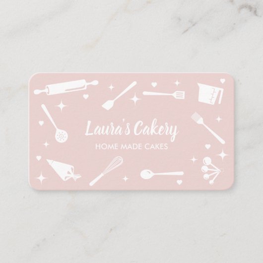 Carte De Visite Cupcakes Outils de cuisson Ustensiles Pâtisserie à (Devant)