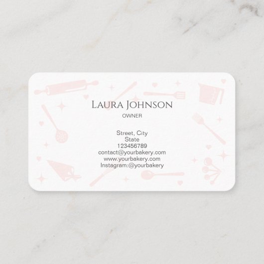 Carte De Visite Cupcakes Outils de cuisson Ustensiles Whisk Monogr (Dos)