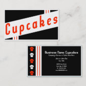 Carte De Visite cupcakes rétro (Devant / Derrière)