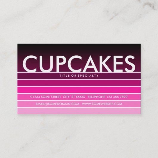 Carte De Visite CUPCAKES rose (Devant)