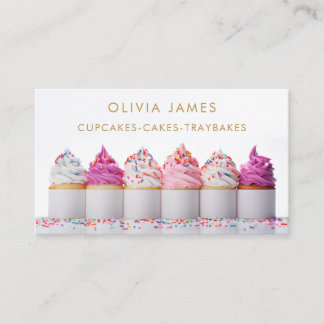 Carte De Visite cupcakes roses mignons pour le décorateur de gâtea